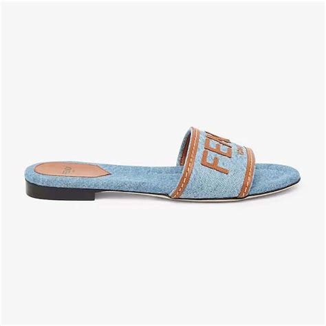 fendi slide women|Fendi denim slides.